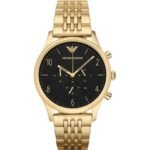 Men’s Emporio Armani AR1893 Watch Gold Chronograph 44mm