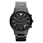 Emporio Armani Men’s Renato Chronograph Watch Black Steel AR2453