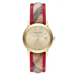 Burberry Ladies’ Watch The City Check Gold Red BU9139