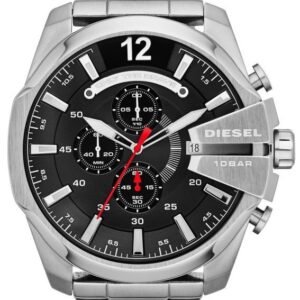 Diesel Men's Mega Chief Stainless Steel Black Dial Watch DZ4308