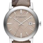 Burberry Ladies Watch The City 34mm Smoke Check Strap BU9118