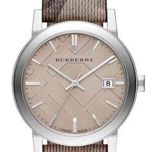 Burberry Ladies Watch The City 34mm Smoke Check Strap BU9118