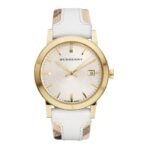 Burberry Watch The City Check Stamped Yellow Gold Pvd BU9015