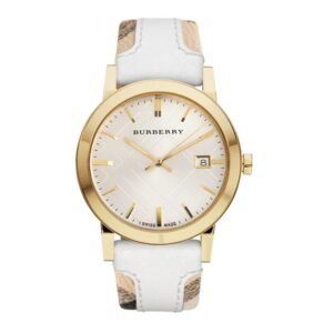 Burberry Watch The City Check Stamped Yellow Gold Pvd BU9015