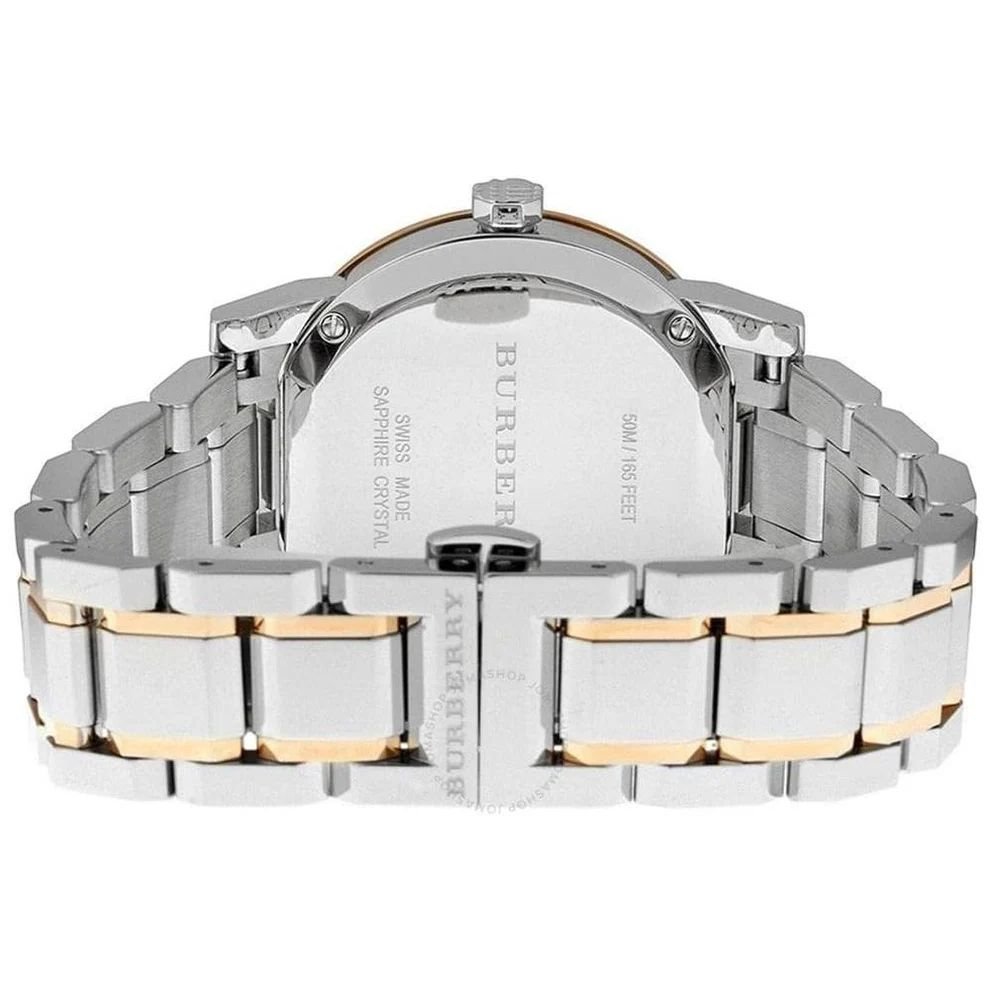 Burberry Ladies Watch Diamond Check Stamped 34mm Two Tone Rose Gold BU9127 - Image 3