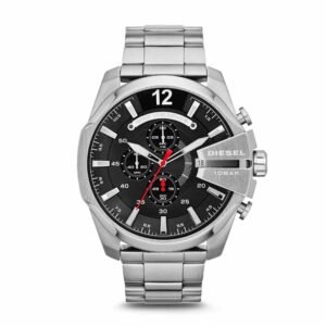Diesel Men's Mega Chief Stainless Steel Black Dial Watch DZ4308