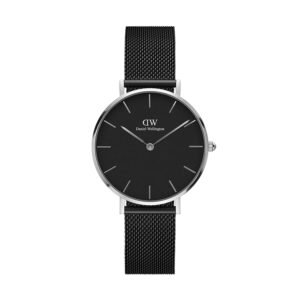 Daniel Wellington Petite Ashfield, Black/Silver Watch, Mesh, for Women DW00100202