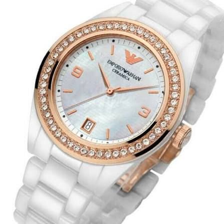 Armani AR1472 White Ceramica Gold - Image 3