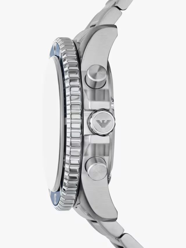Emporio Armani Men's Solar Chronograph (43mm) Blue Dial / Stainless Steel Bracelet AR11681 - Image 3