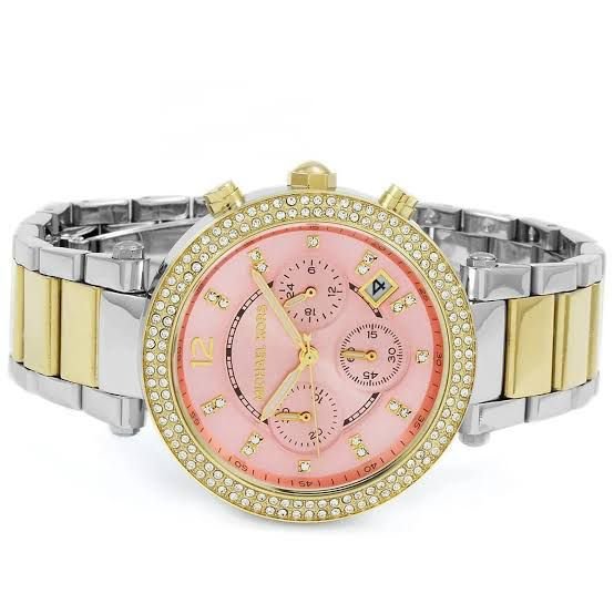 Michael Kors MK6140 Parker Pink Dial Two Tone Steel Ladies Watch - Image 2