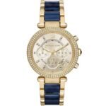 Michael Kors MK6238 Parker Two-Tone Gold Blue Glitz Ladies Watch