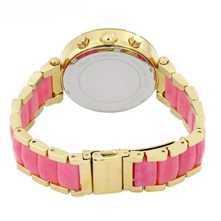 Michael Kors MK6363 Parker Two Tone Gold Pink Steel Ladies Watch - Image 3