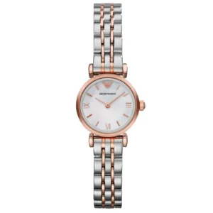 Emporio Armani Ladies’ Watch AR1689 – Rose Gold & Stainless Steel, Mother-of-Pearl