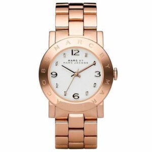 Marc Jacobs Ladies AMY Rose Gold Watch MBM3077
