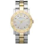 Marc Jacobs Ladies AMY Silver Two-Tone Watch MBM3139