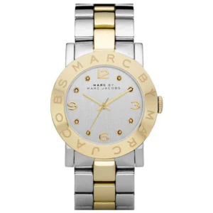 Marc Jacobs Ladies AMY Silver Two-Tone Watch MBM3139