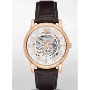 Emporio Armani Automatic Watch AR1983 Brown Leather Band