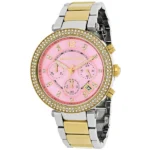 Michael Kors MK6140 Parker Pink Dial Two Tone Steel Ladies Watch