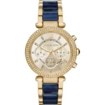 Michael Kors MK6238 Parker Two-Tone Gold Blue Glitz Ladies Watch