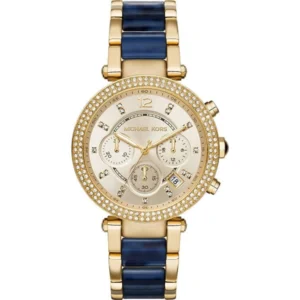 Michael Kors MK6238 Parker Two-Tone Gold Blue Glitz Ladies Watch