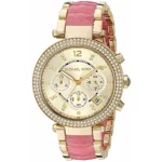 Michael Kors MK6363 Parker Two Tone Gold Pink Steel Ladies Watch