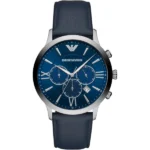 Emporio Armani AR11226 Blue Dial Leather Strap Watch For Men