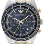 Emporio Armani Sportivo Blue/Yellow gold toned steel AR8030