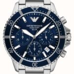 Emporio Armani Men’s Solar Chronograph (43mm) Blue Dial / Stainless Steel Bracelet AR11681