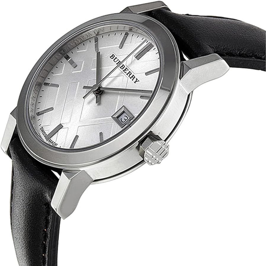 Burberry The City Silver Dial Black Leather Strap Watch For Women - BU9106 - Image 3