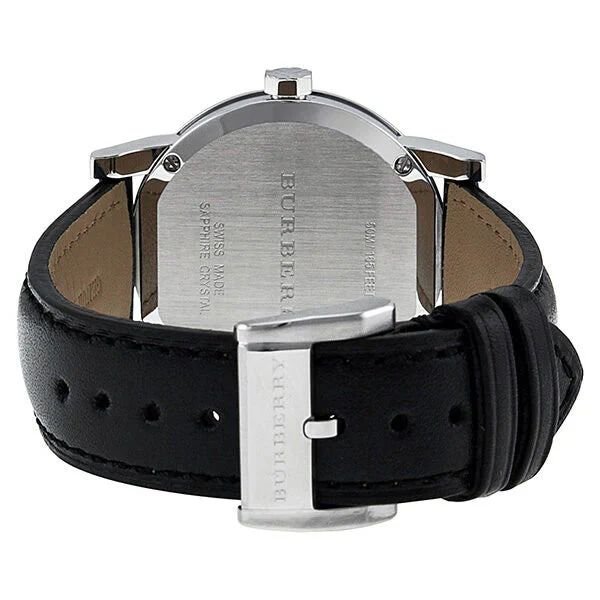 Burberry The City Silver Dial Black Leather Strap Watch For Women - BU9106 - Image 4