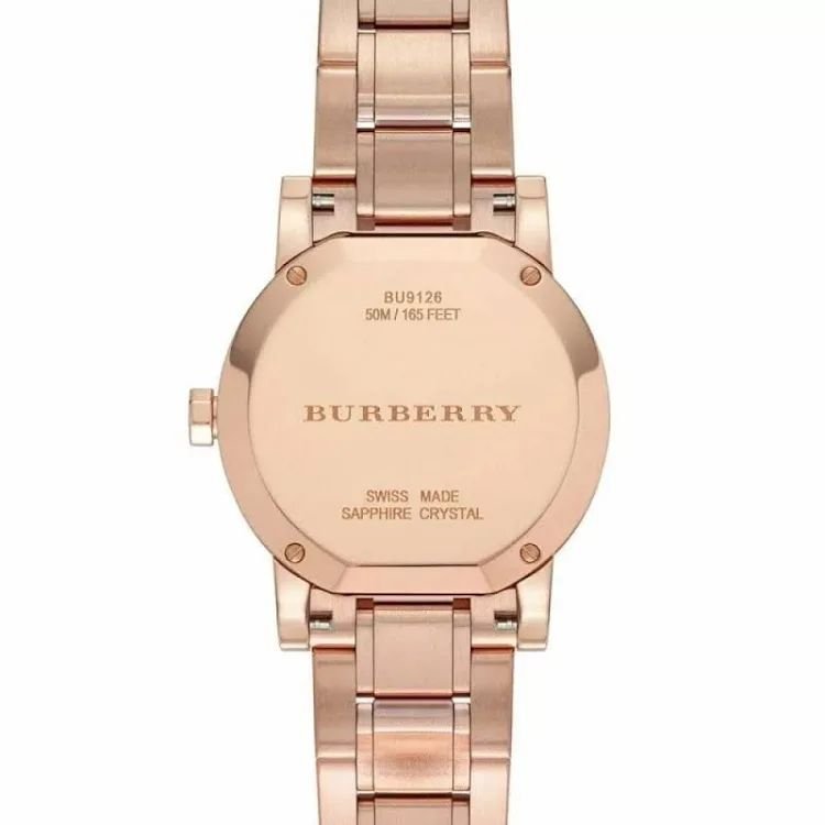 Burberry Ladies Watch Diamond 34mm Check Stamped Rose Gold PVD BU9126 - Image 4