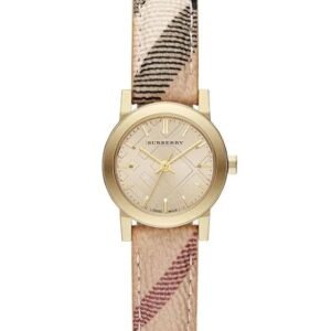 Burberry Ladies Watch The City Haymarket Check Yellow Gold  BU9219