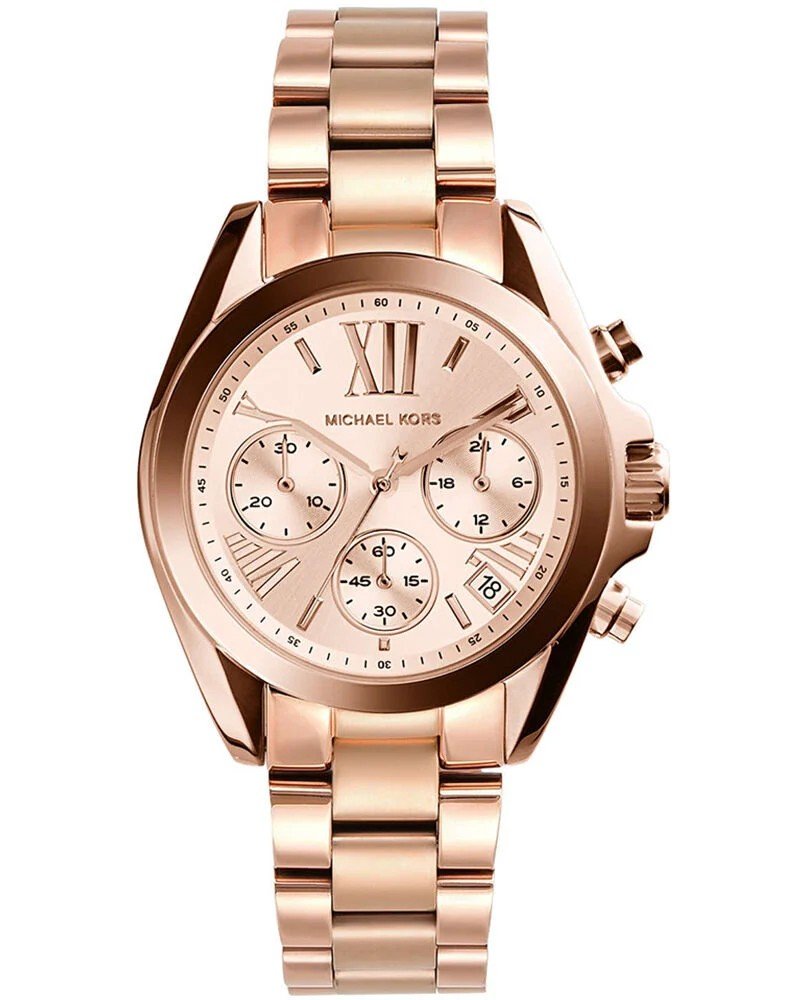 Michael Kors Mini Bradshaw Women’s Rose Gold-Tone Chronograph Watch MK5799