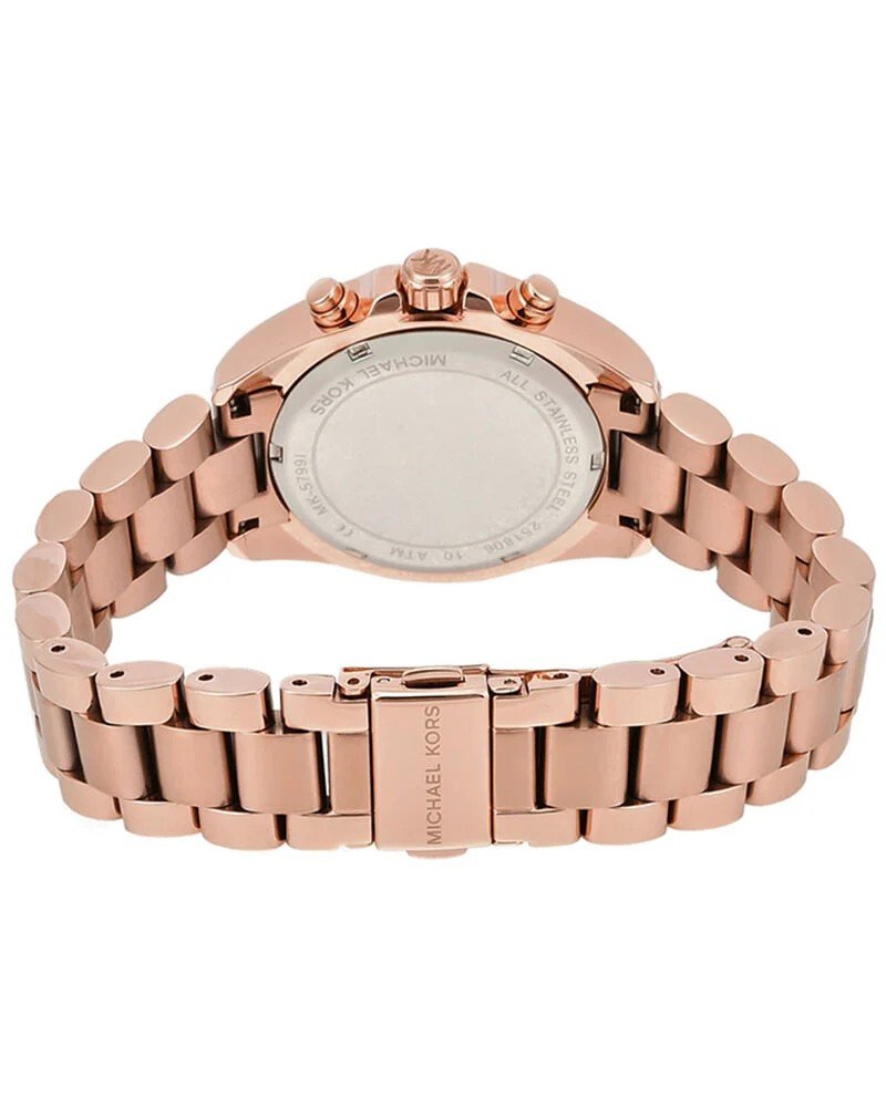 Michael Kors Mini Bradshaw Women's Rose Gold-Tone Chronograph Watch MK5799 - Image 3