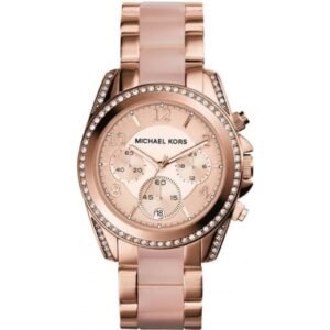 Michael Kors Blair Pavé Rose Gold-Tone Chronograph Watch MK5943