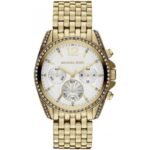 Michael Kors Pressley Women’s Gold-Tone Chronograph Watch MK5835