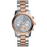 Michael Kors Runway Women’s Two-Tone Blue Dial Chronograph Watch MK6166